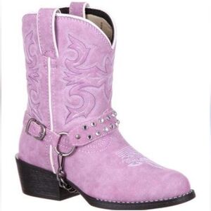 Durango Kids Boots in Lavender with Black Heel